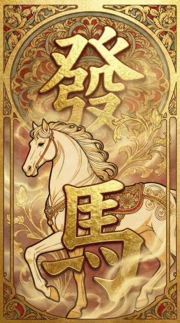文字在马后面。妈比较梦幻 不要手机框架预览效果