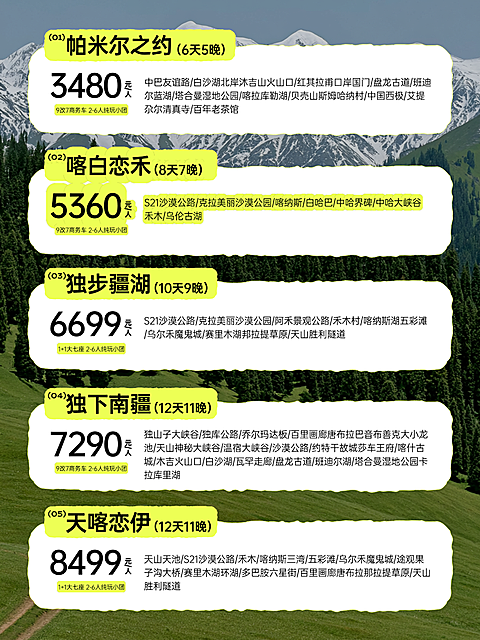 绿色新疆旅游路线图行程亮点小红书封面