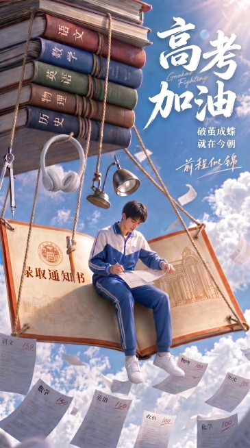 进一步缩短铅笔整体长度，调整男生左手改为捏住试卷边缘预览效果