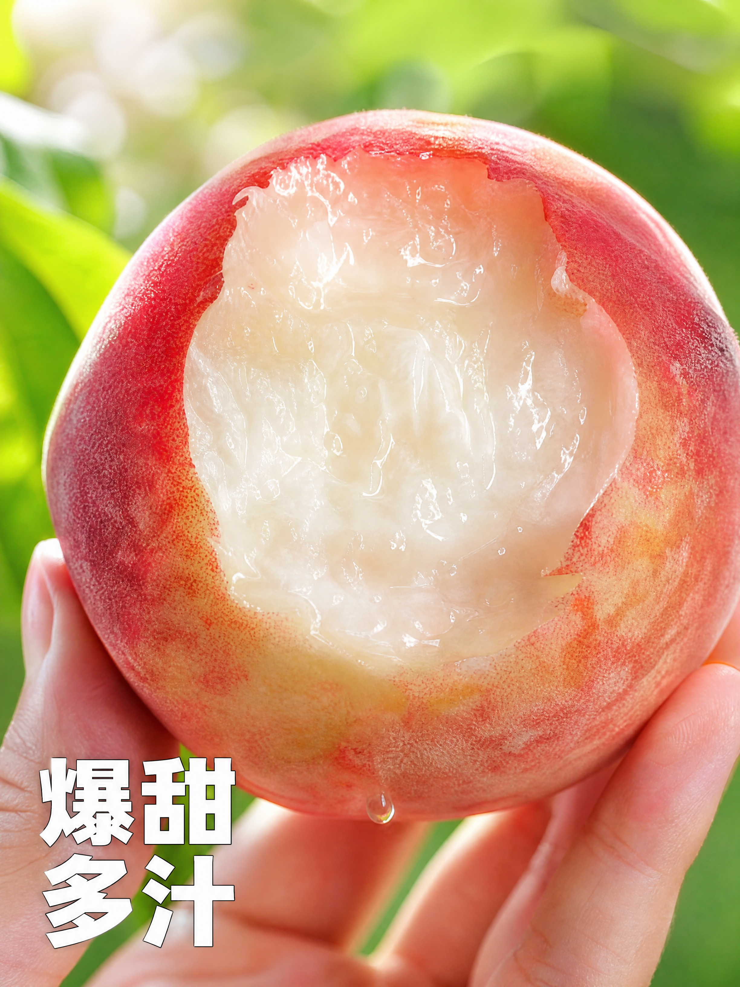 [主图-3] 果肉细节特写，展示水蜜桃多汁水润果肉 [氛围风格… - 图片创意预览
