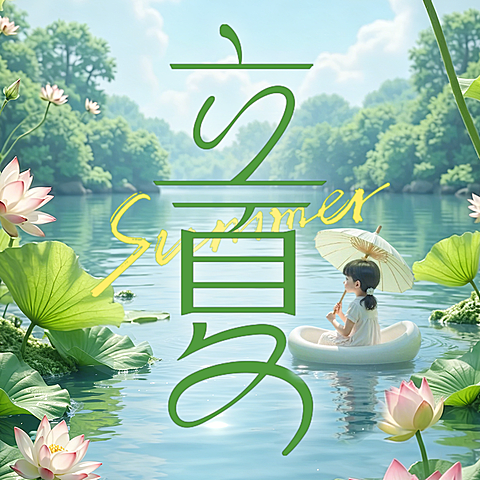 立夏荷花超现实通用节气公众号次图