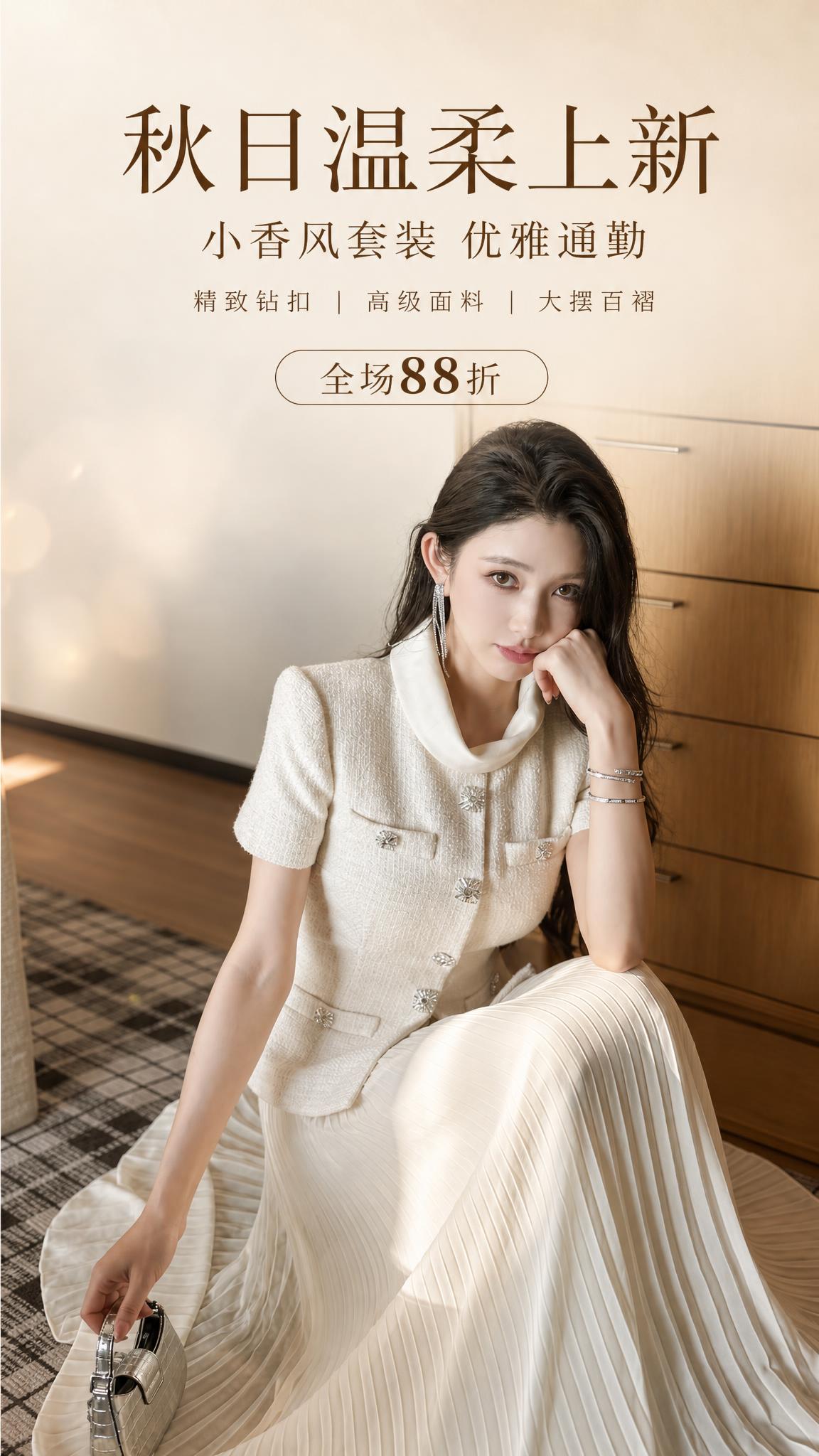 将上传图片重新制作为 9:16 竖版电商海报，实拍人像质感，以… - 图片创意预览