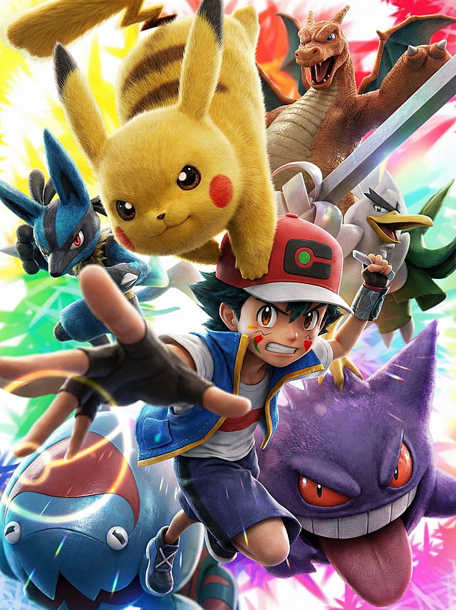 将插画转换为实景图，保留脸部彩绘特征。