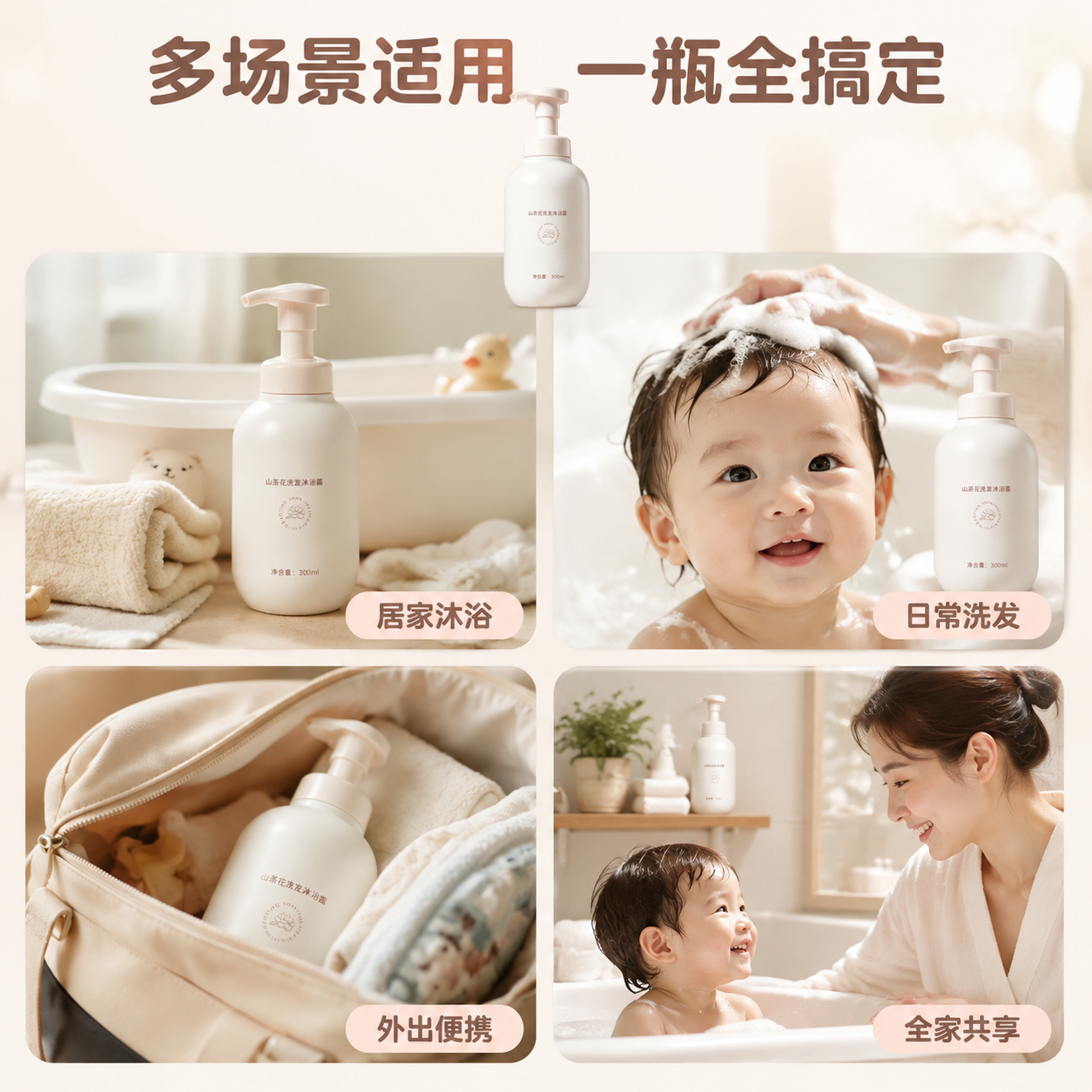 [主图-7] 主题：多场景适用 居家外出都方便。使用场景宫格展… - 图片创意预览