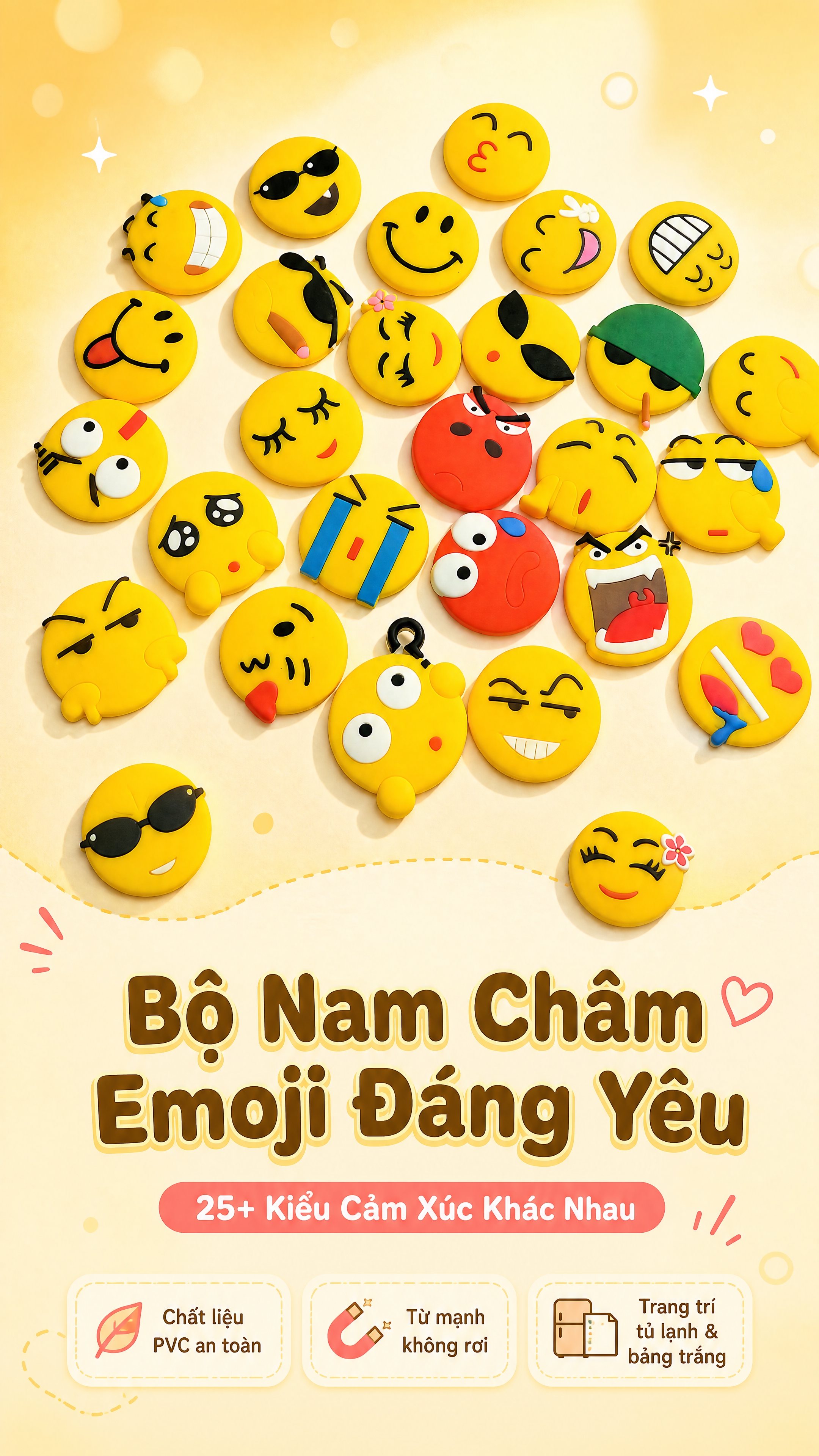 [商品] 使用【图1】和【图3】的emoji表情软胶冰箱贴套装… - 图片创意预览
