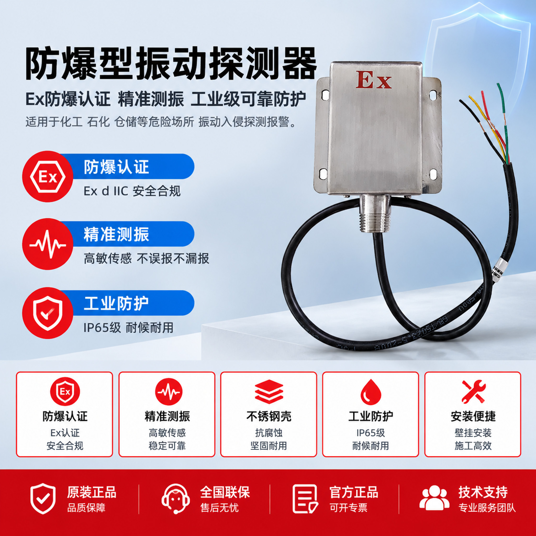 [主图-1] 商品名称：防爆型振动探测器。主题：按参考模板版式… - 图片创意预览