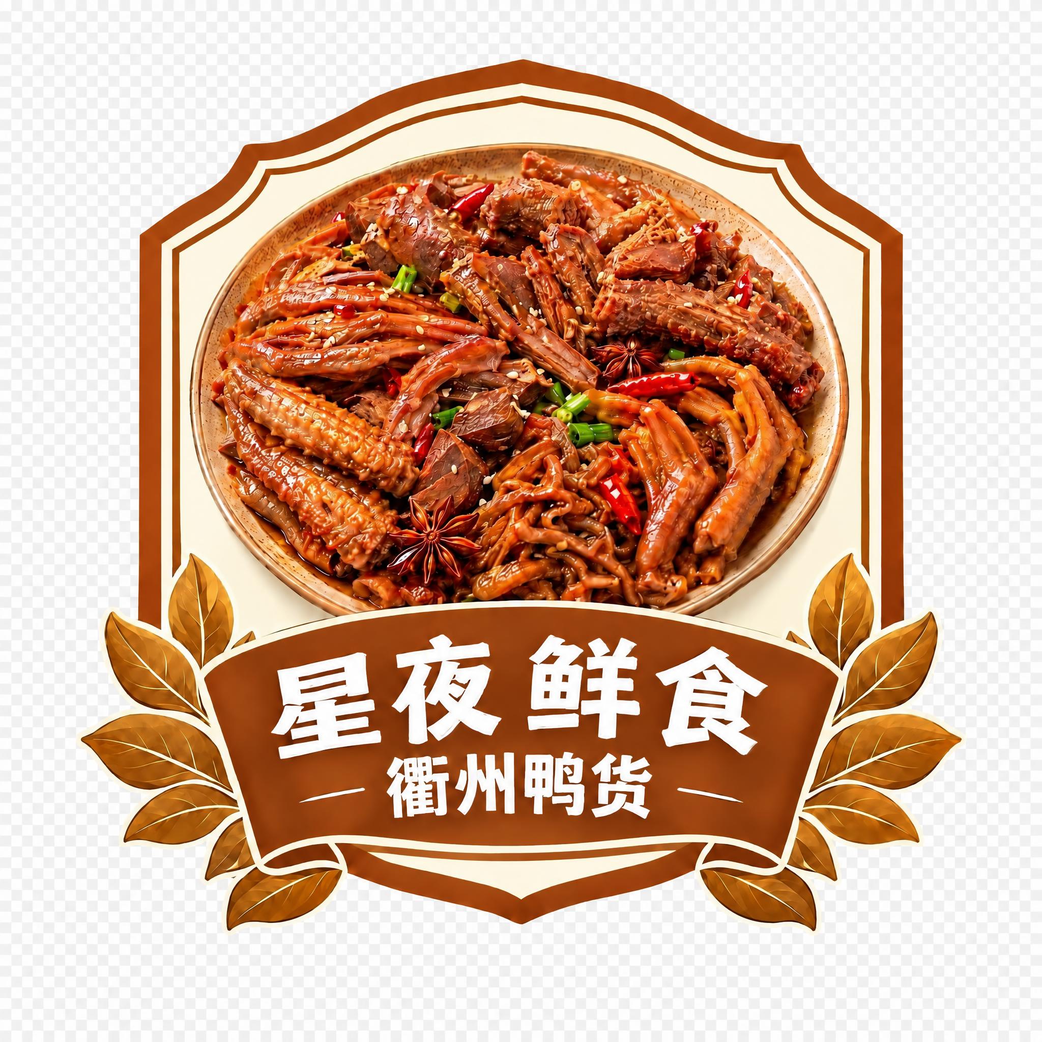 将图片中的文字“星夜卤味铺”修改为“星夜鲜食”，保持字体、颜色… - 图片创意预览