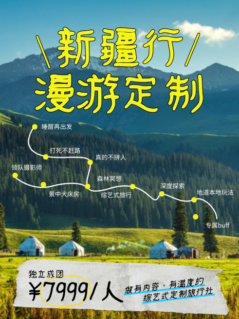 新疆夏季草原旅游地自然风光实景精品小团跟团游小红书封面预览效果