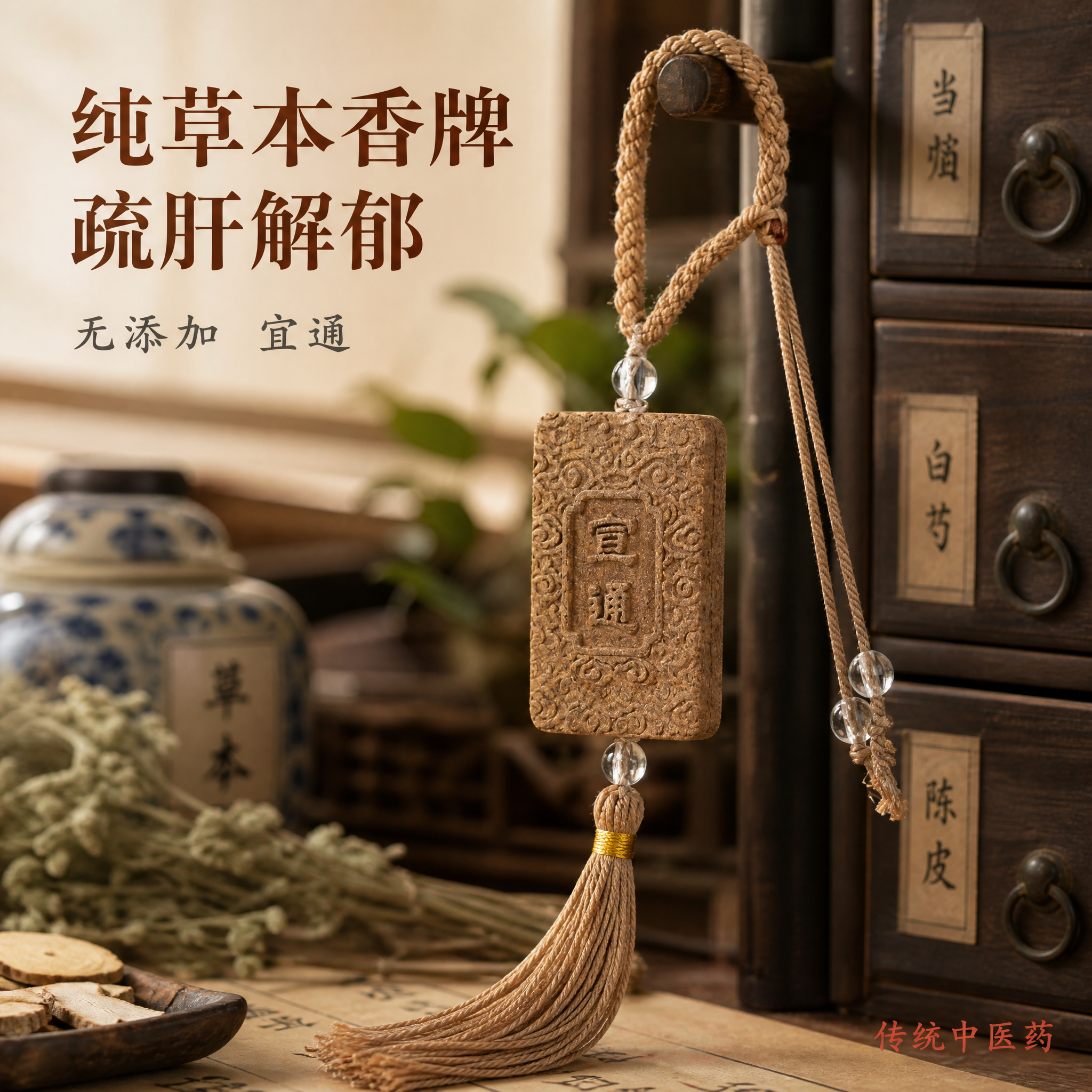 [主图-1] 宜通草本香牌挂饰 中医药空间氛围单品呈现。 [统… - 图片创意预览