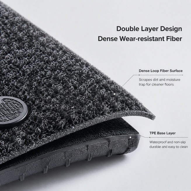 [Main Image 3] Material detail close-up of car floor mats, focus on the surface fiber texture of the预览效果