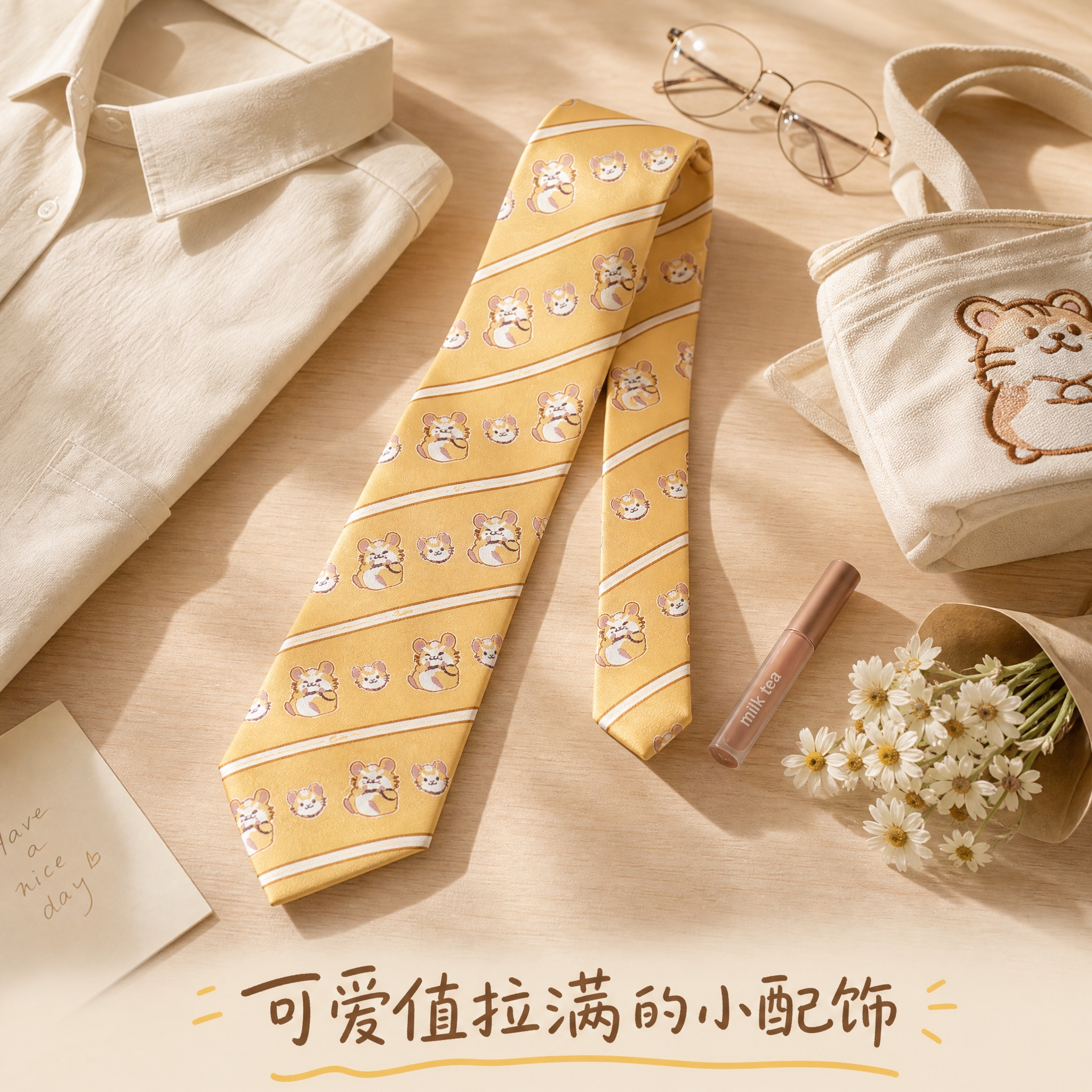 [主图-5] 静物摆拍展示领带整体造型与多场景搭配灵感，作为收… - 图片创意预览