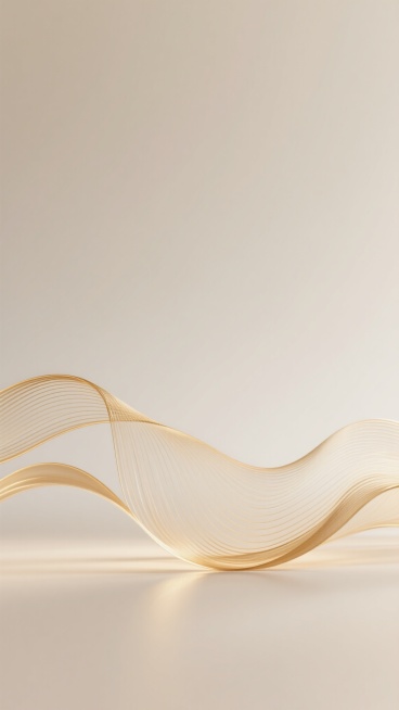 极简风格高级感背景，柔和的米白色渐变底色，底部以流动的金色线条构成优雅的波浪形态，线条细密且富有层次感，呈现出丝绸般的光滑质感与微妙光泽，光影柔和自然，整体营造出简约、奢华且宁静的氛围，画面干净利落，视觉层级清晰，传达出高端、精致的设计感。预览效果
