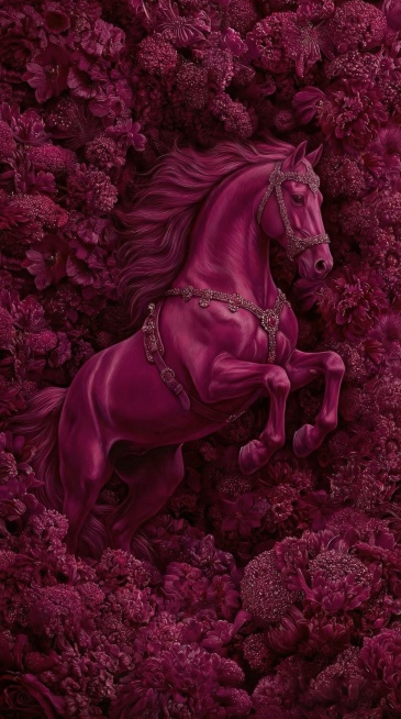 生成10张，不同的马匹的姿态，马匹要呈现出整体，被花团锦簌，预览效果