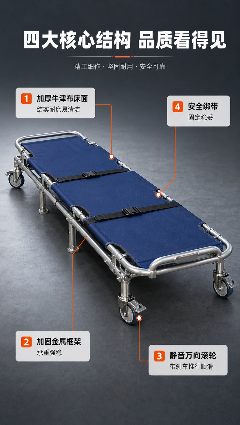 [商品] 使用【图1】的万向滚轮、金属管材、连接件结构作为担架… - 图片创意预览