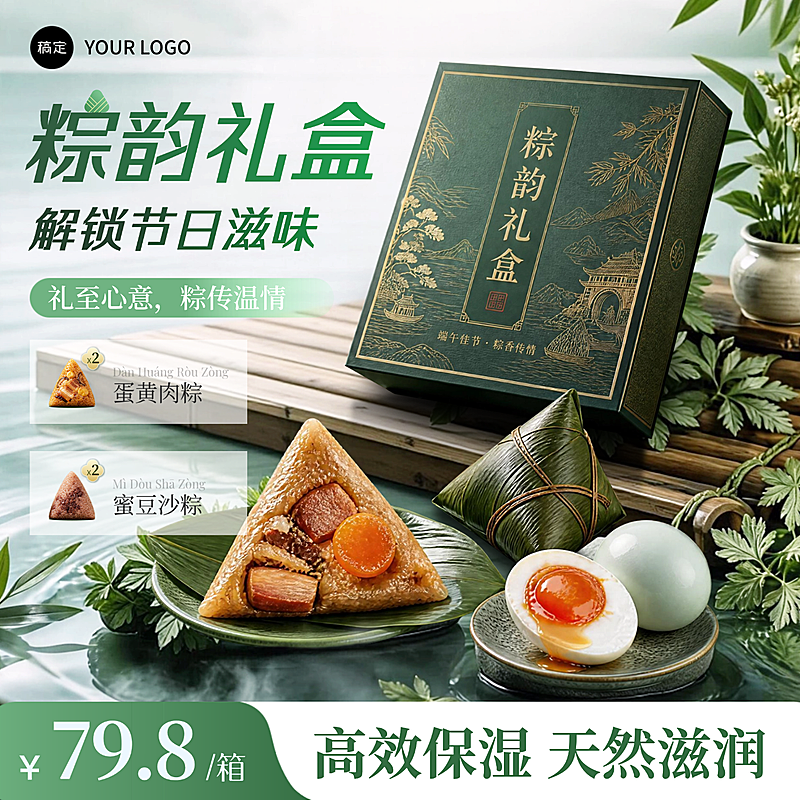 端午节粽子礼盒节日产品营销国潮风电商宣传商品主图