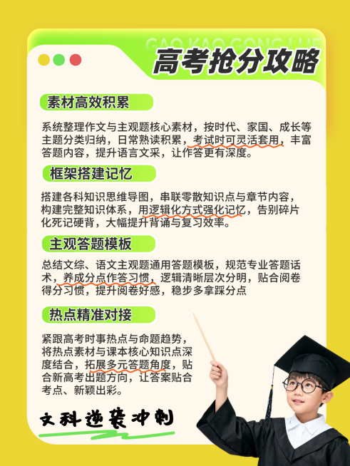 高考文科提分知识分享干货简约手账风小红书配图预览效果