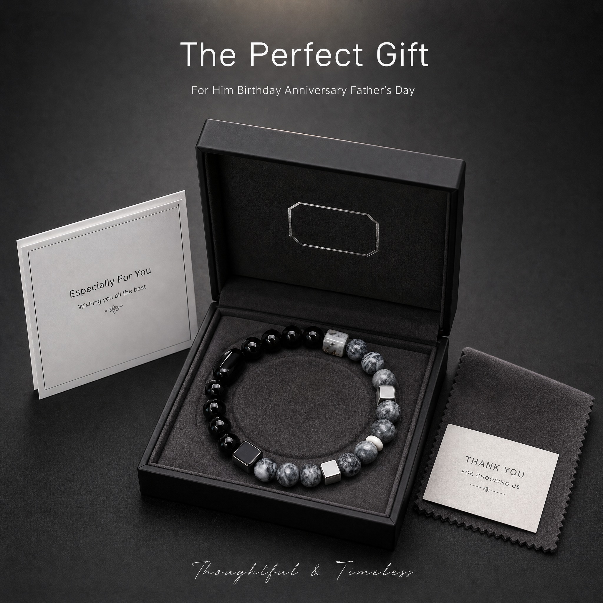 [主图-5] Men's Natural Stone Bead… - 图片创意预览