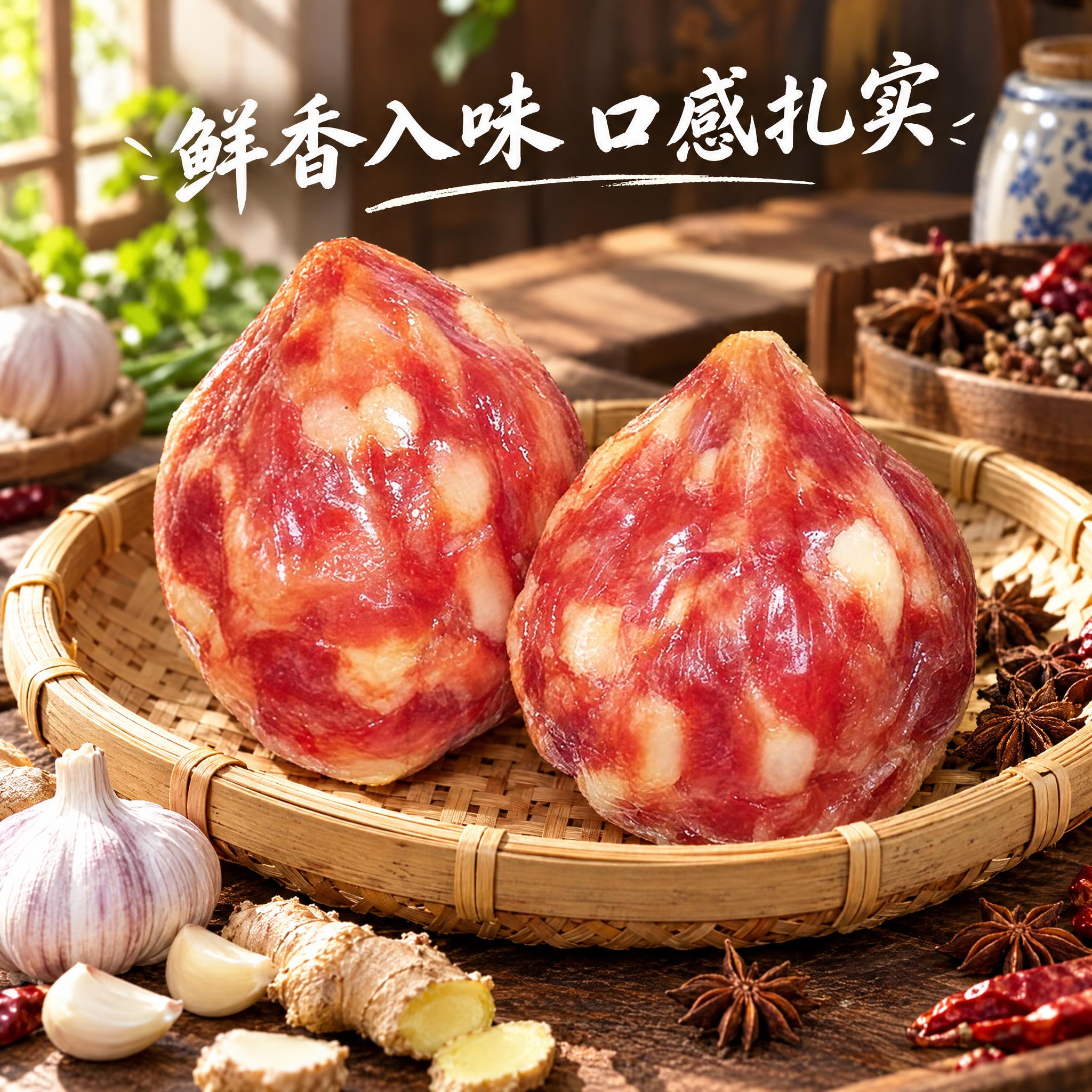 香肚电商详情图，1:1正方形构图，香肚产品占据画面大面积，保持… - 图片创意预览