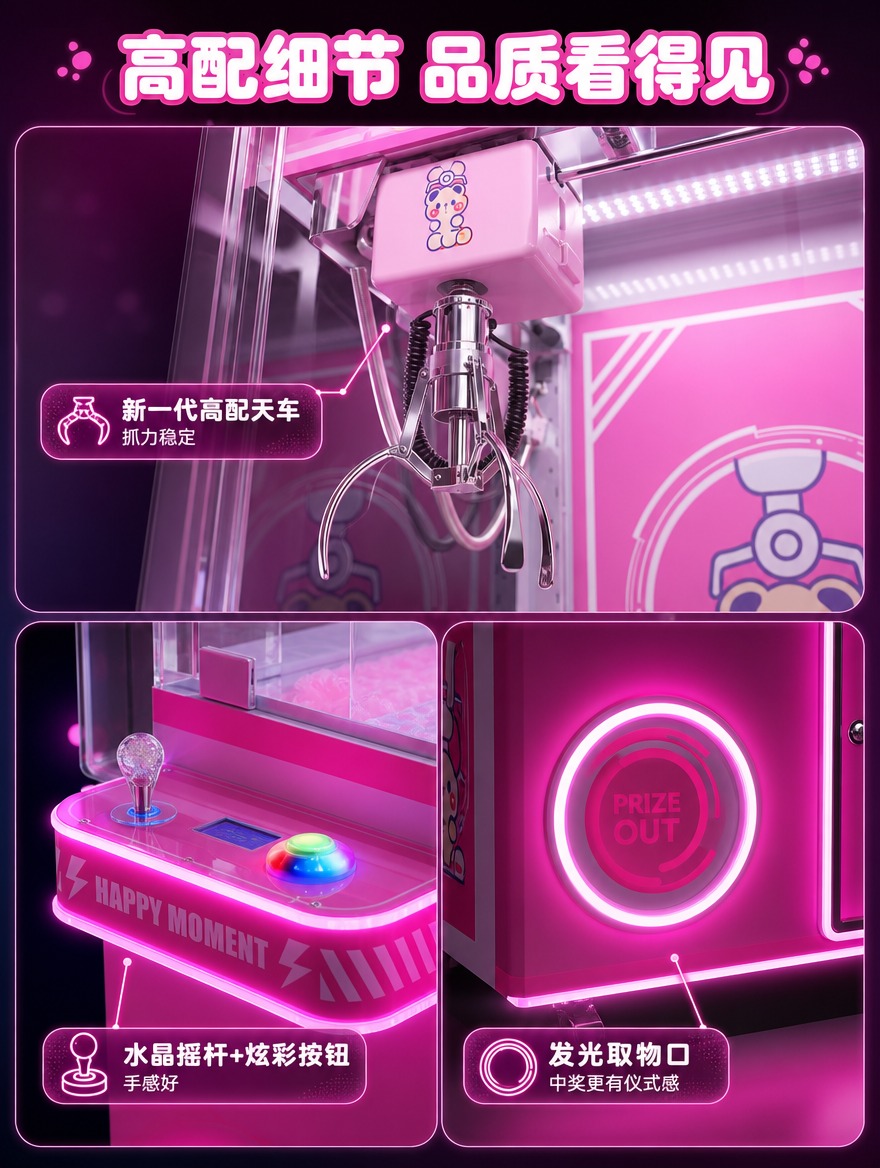 [商品] 使用【图1】粉色全透明娃娃机；保留天车爪子结构、操作… - 图片创意预览
