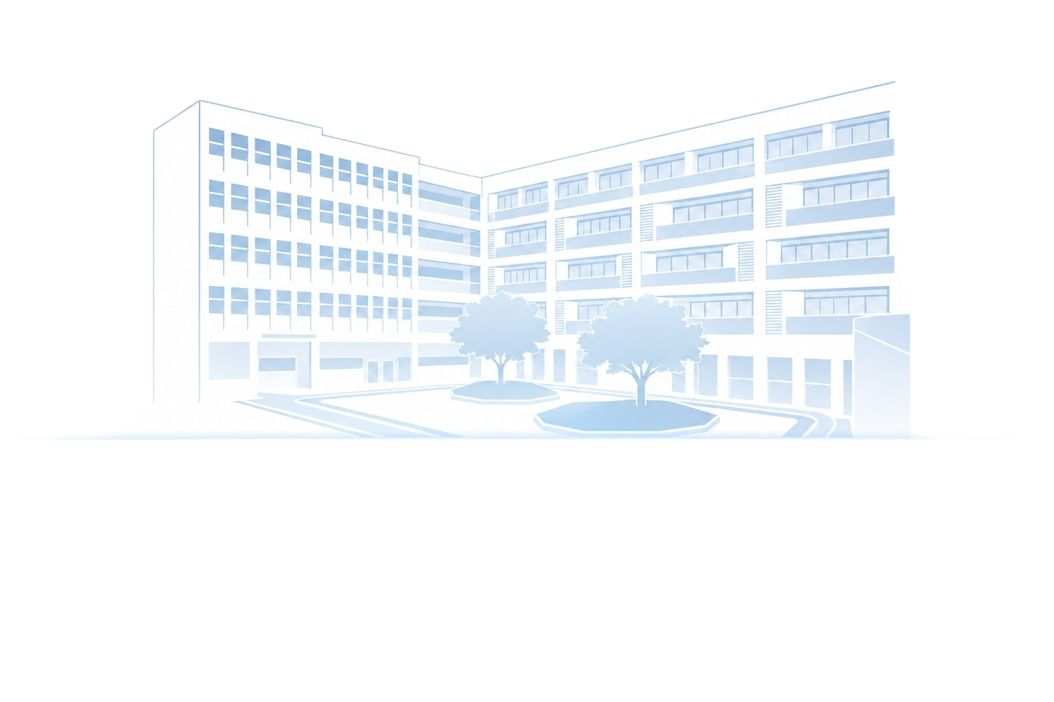 将第一张学校建筑图片转换为第二张图的极简扁平风格：建筑简化为几… - 图片创意预览