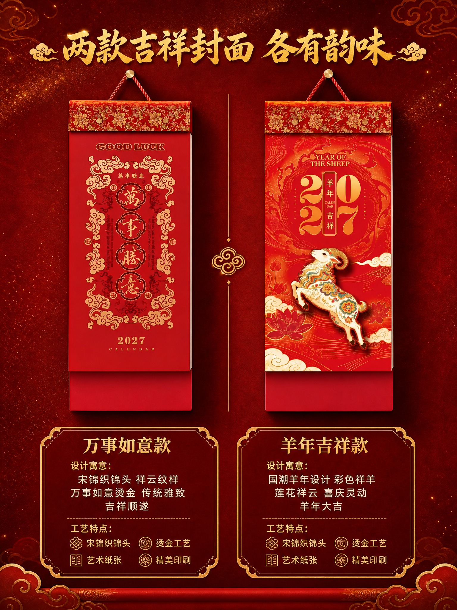 [商品] 使用【图1】【图2】两款2027中国传统文化双日历；… - 图片创意预览