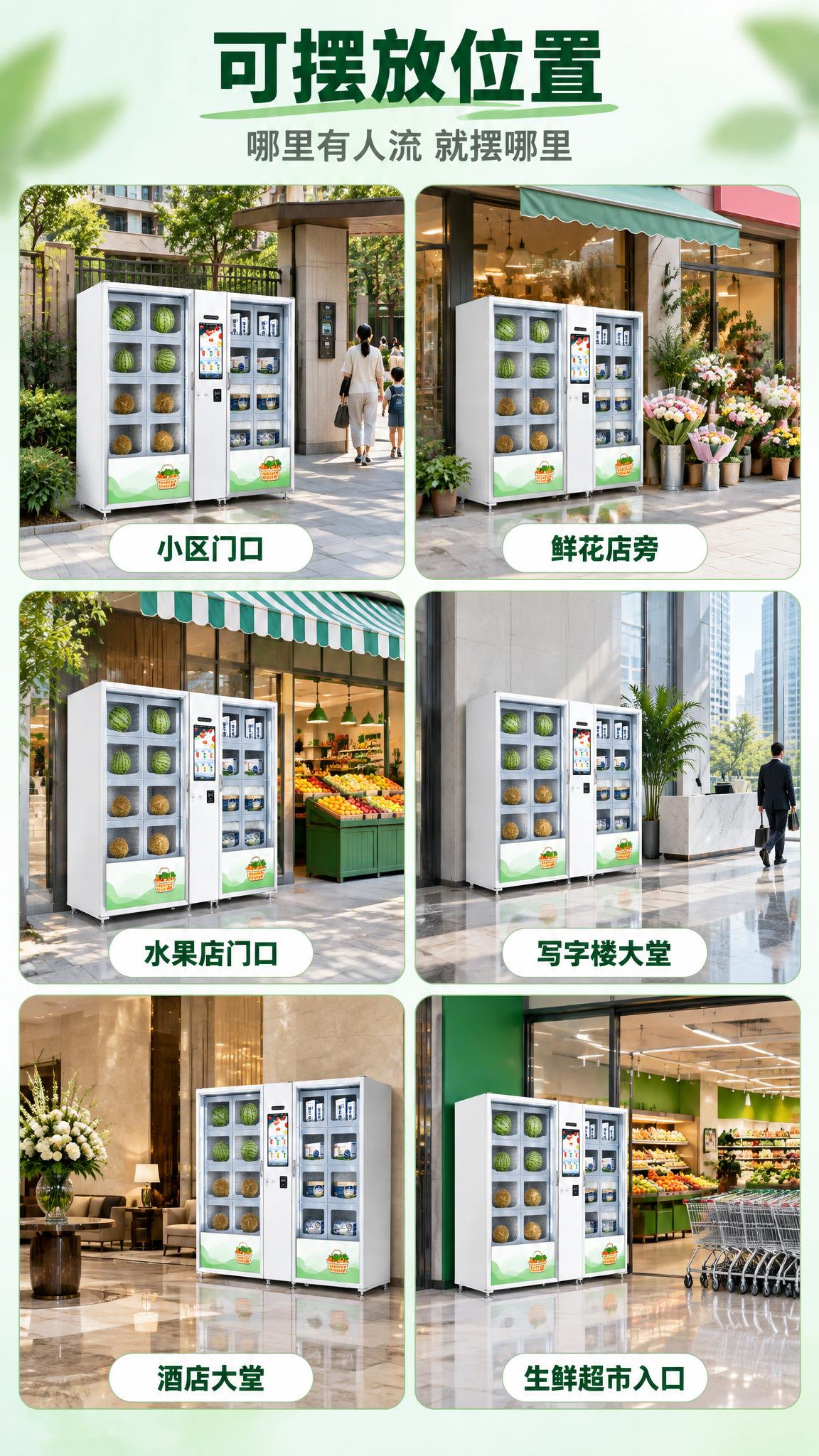 [商品] 使用【图1】智能生鲜鲜花格子柜的同款机身缩小植入各场… - 图片创意预览