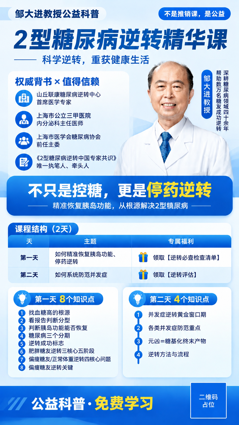 基于参考图的版式风格生成一张2型糖尿病逆转精华课海报，保留参考… - 图片创意预览