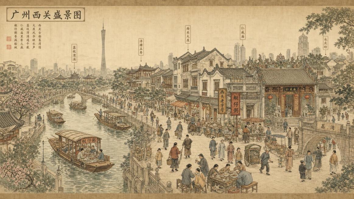 广州西关盛景图预览效果