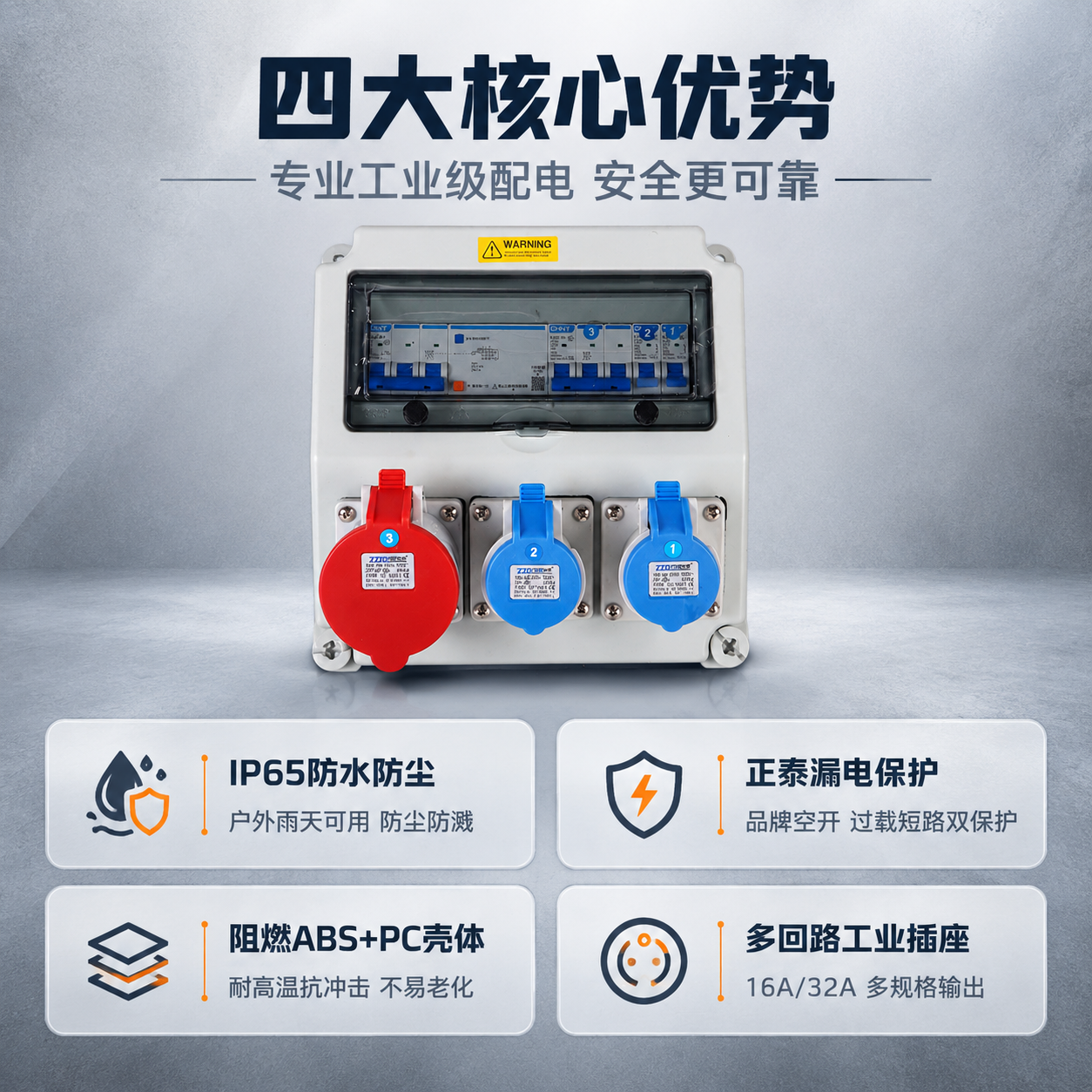 [商品] 使用【图1】户外工业防水插座配电箱正视图；严格保留配… - 图片创意预览