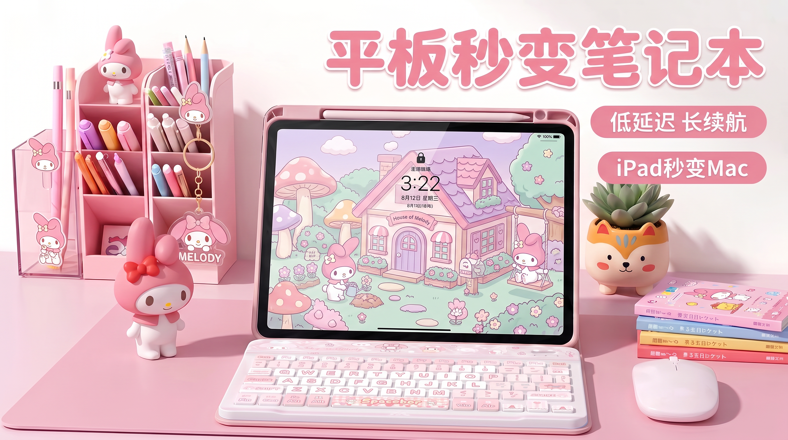将壁纸替换成别的美乐蒂主题，其他不变，比例不变 - 图片创意预览