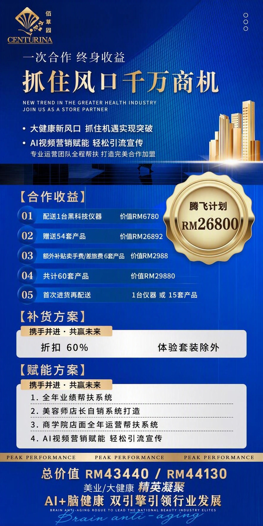 蓝色科技风竖版合作方案海报，9:16比例，2K超清。严格统一版… - 图片创意预览