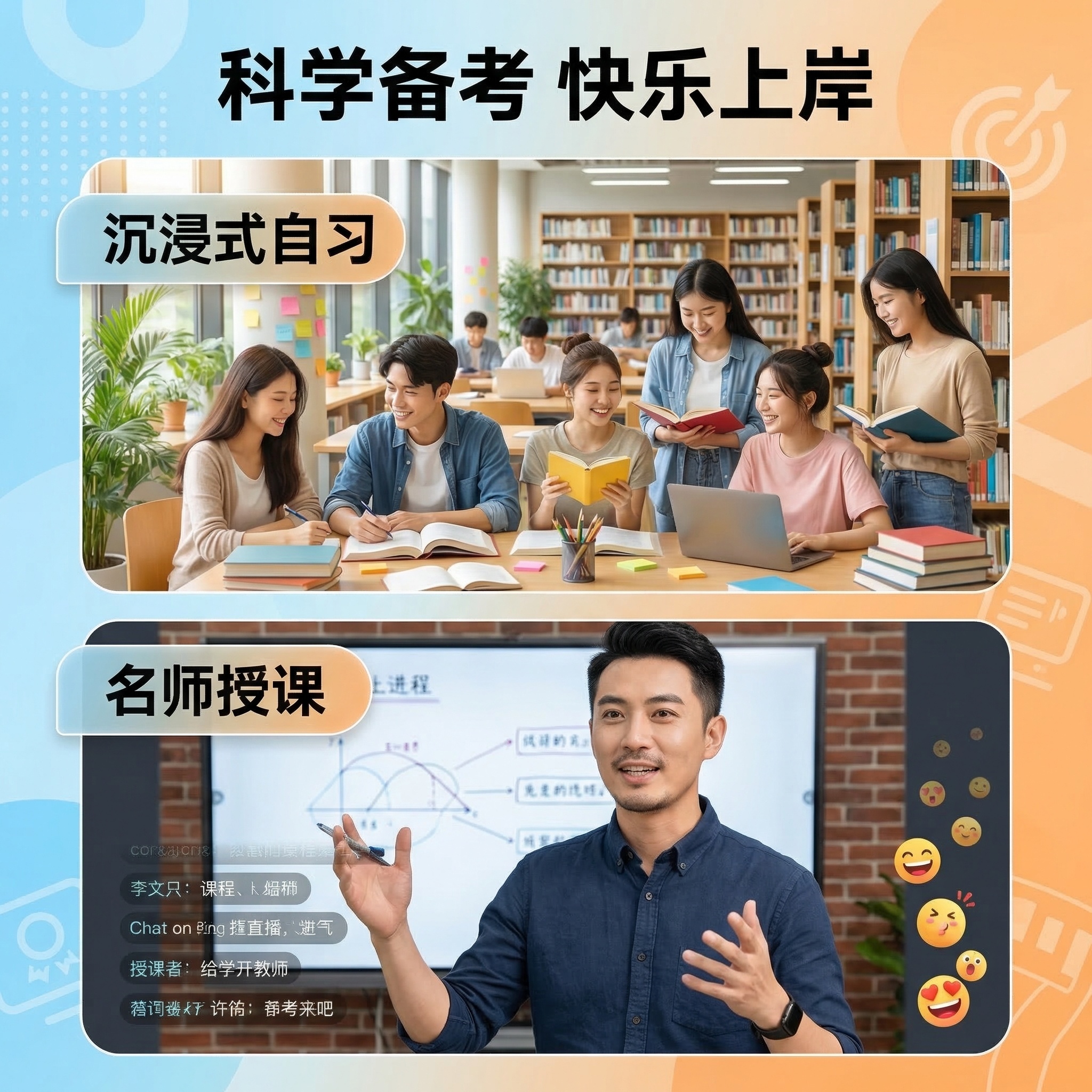 [主图主题] 2027考研班学习体验展示 [氛围/风格] 活泼… - 图片创意预览