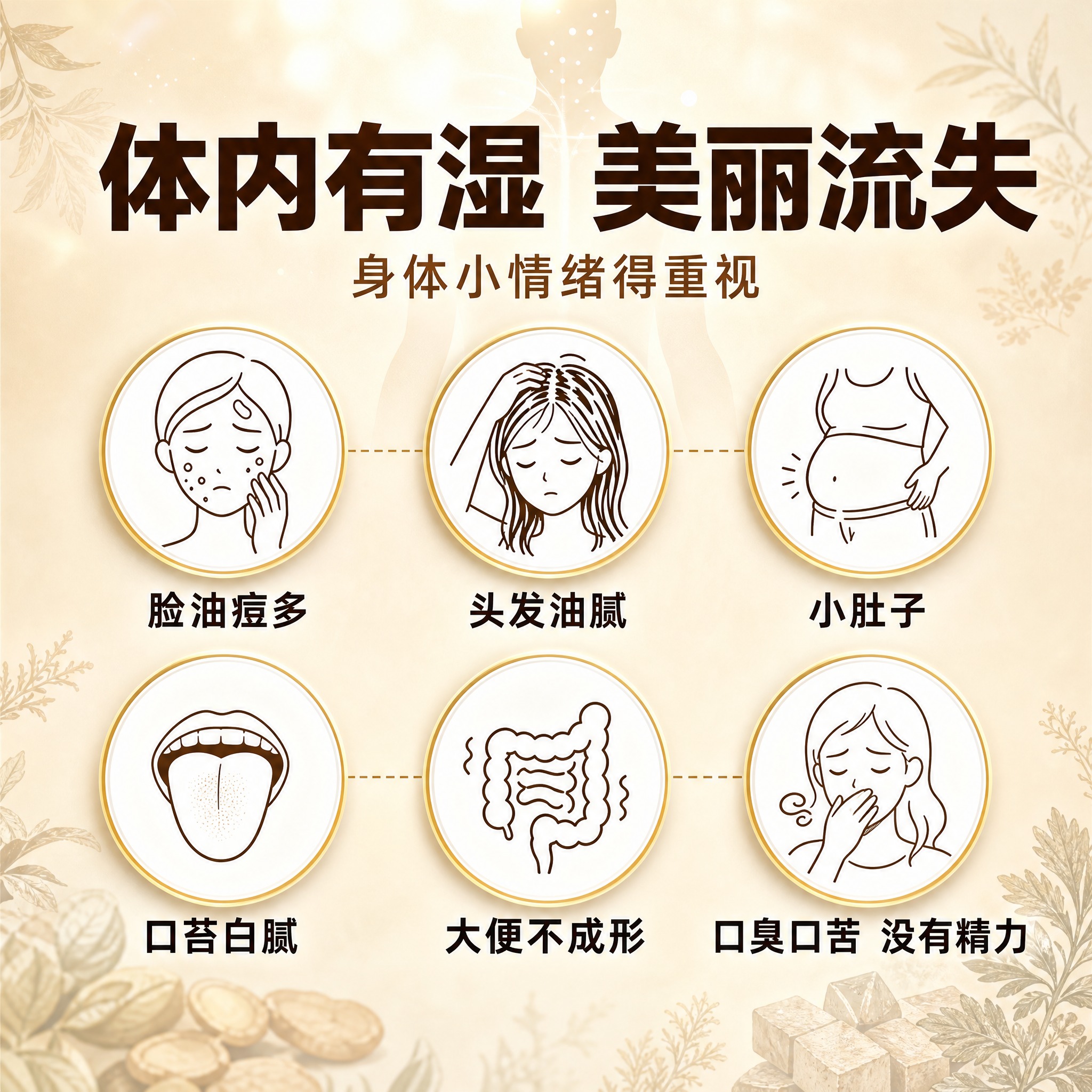 [单张主图] 体内湿气相关身体状态科普型电商主图，爆款促销感路… - 图片创意预览