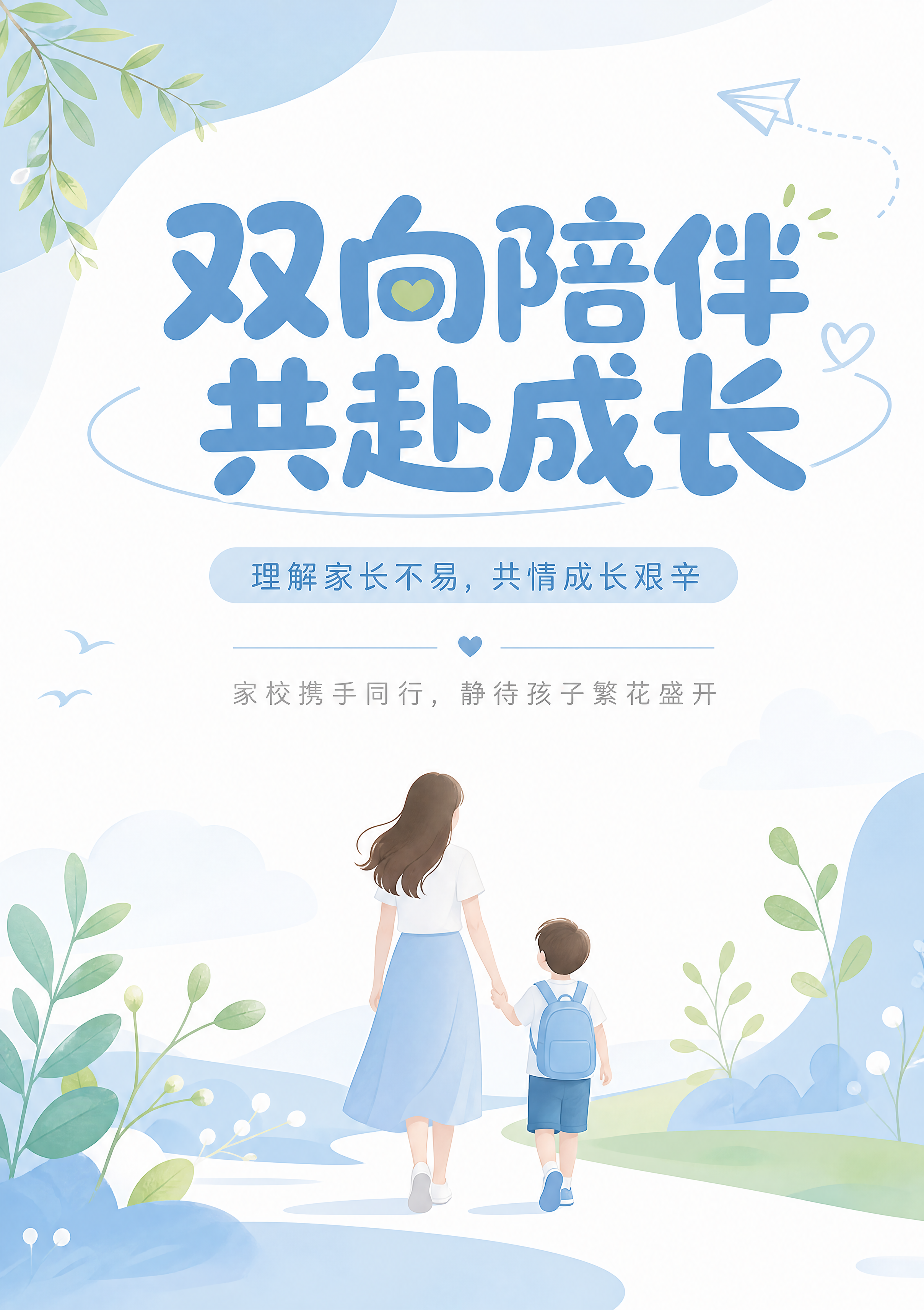 校区走廊墙面装饰海报，整体风格简约高级、干净清爽、治愈童趣，排… - 图片创意预览