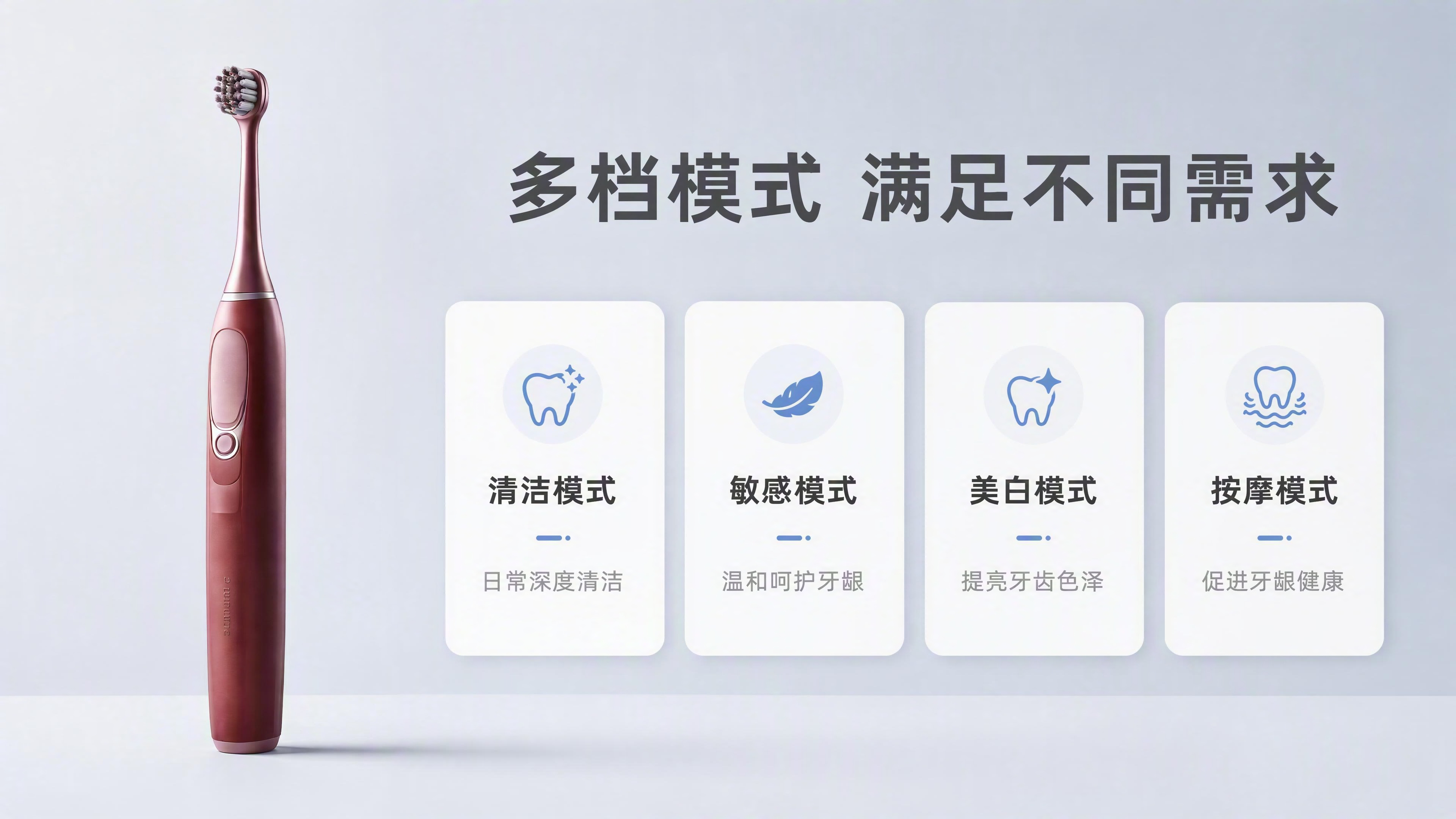 [第6张] 多模式功能介绍页-档位与清洁模式。本张使用【图1】… - 图片创意预览