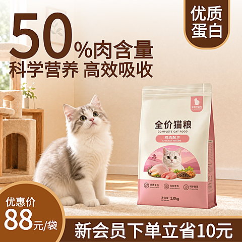 猫粮狗粮宠物食品电商商品主图直通车