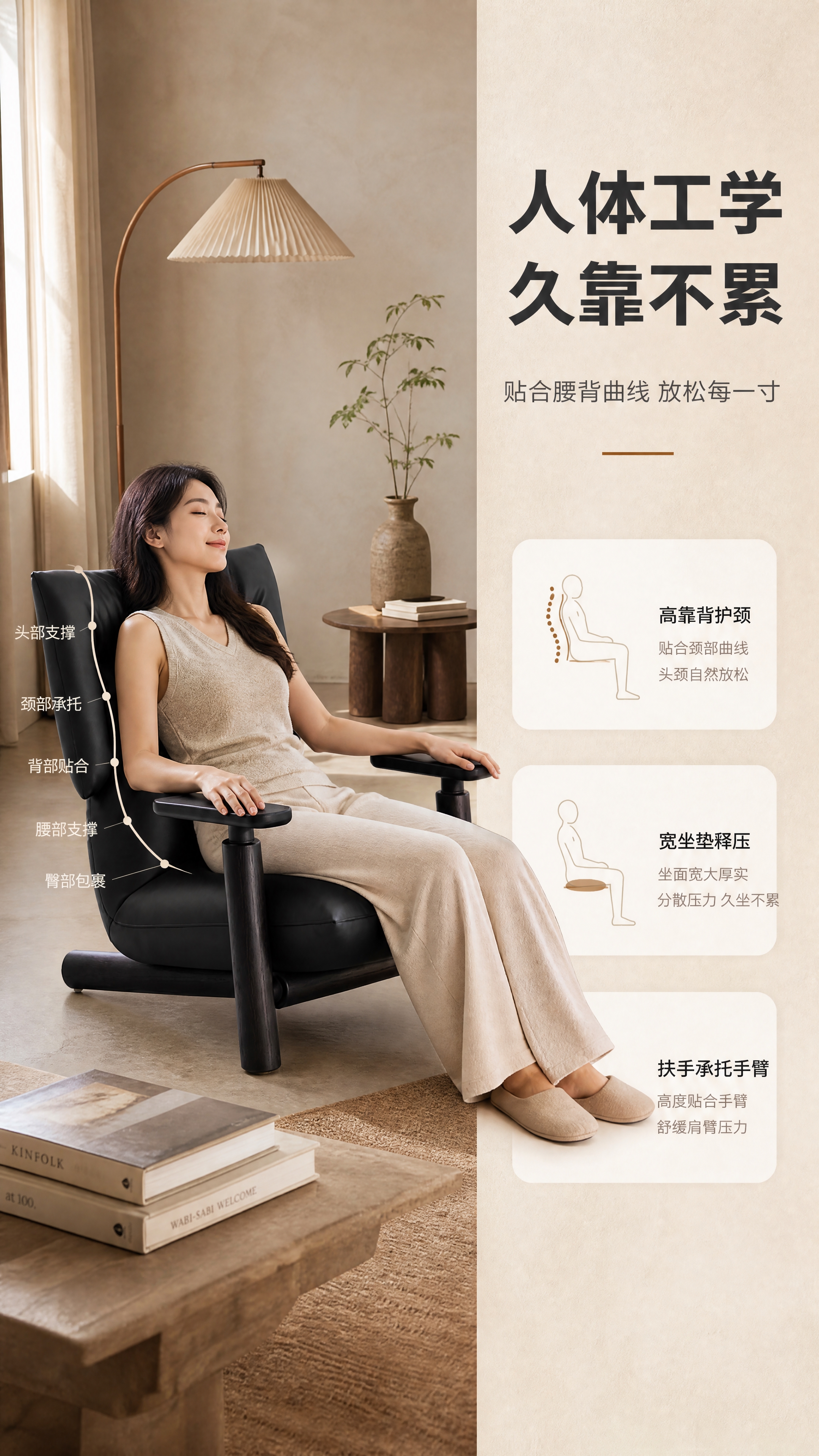 [商品] 使用【图1】黑色生态皮白蜡木休闲椅D2508；保留产… - 图片创意预览