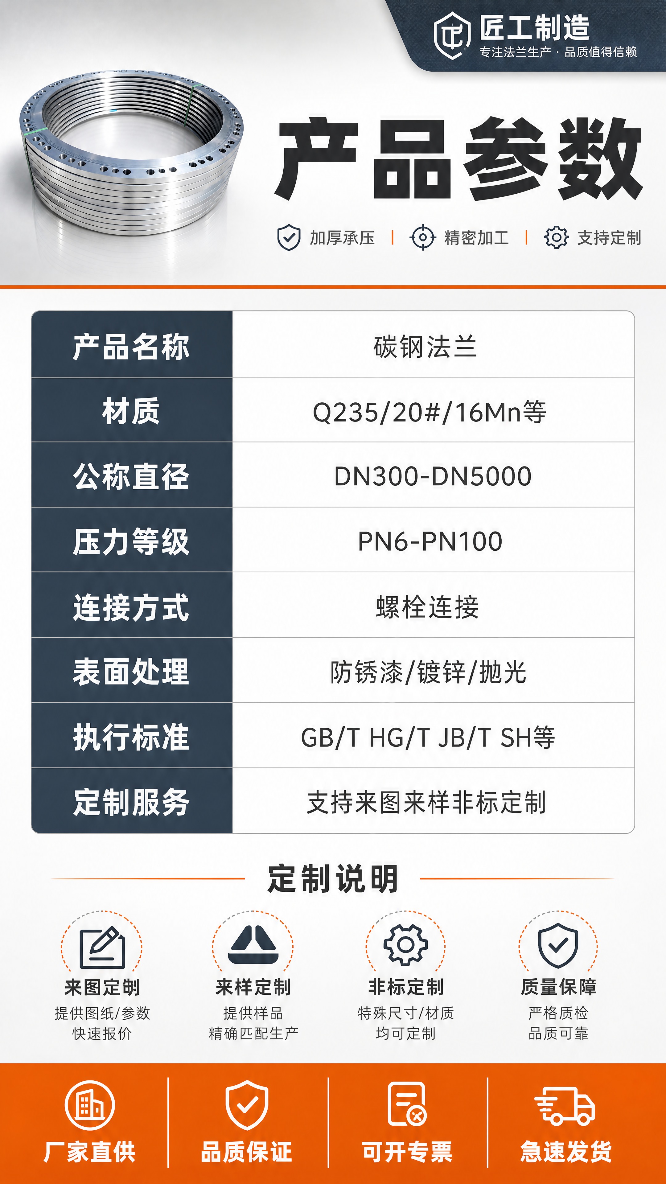 [商品] 使用【图1】大口径碳钢法兰图；保留法兰结构、孔位、金… - 图片创意预览
