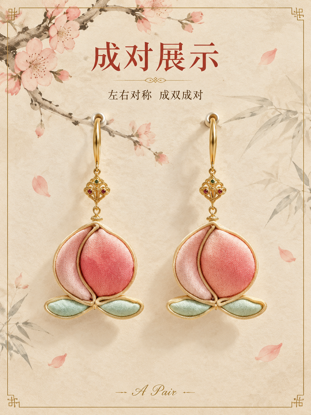 [主图-10] 主题：耳坠双侧对称展示，左右耳成对效果，呈现完… - 图片创意预览