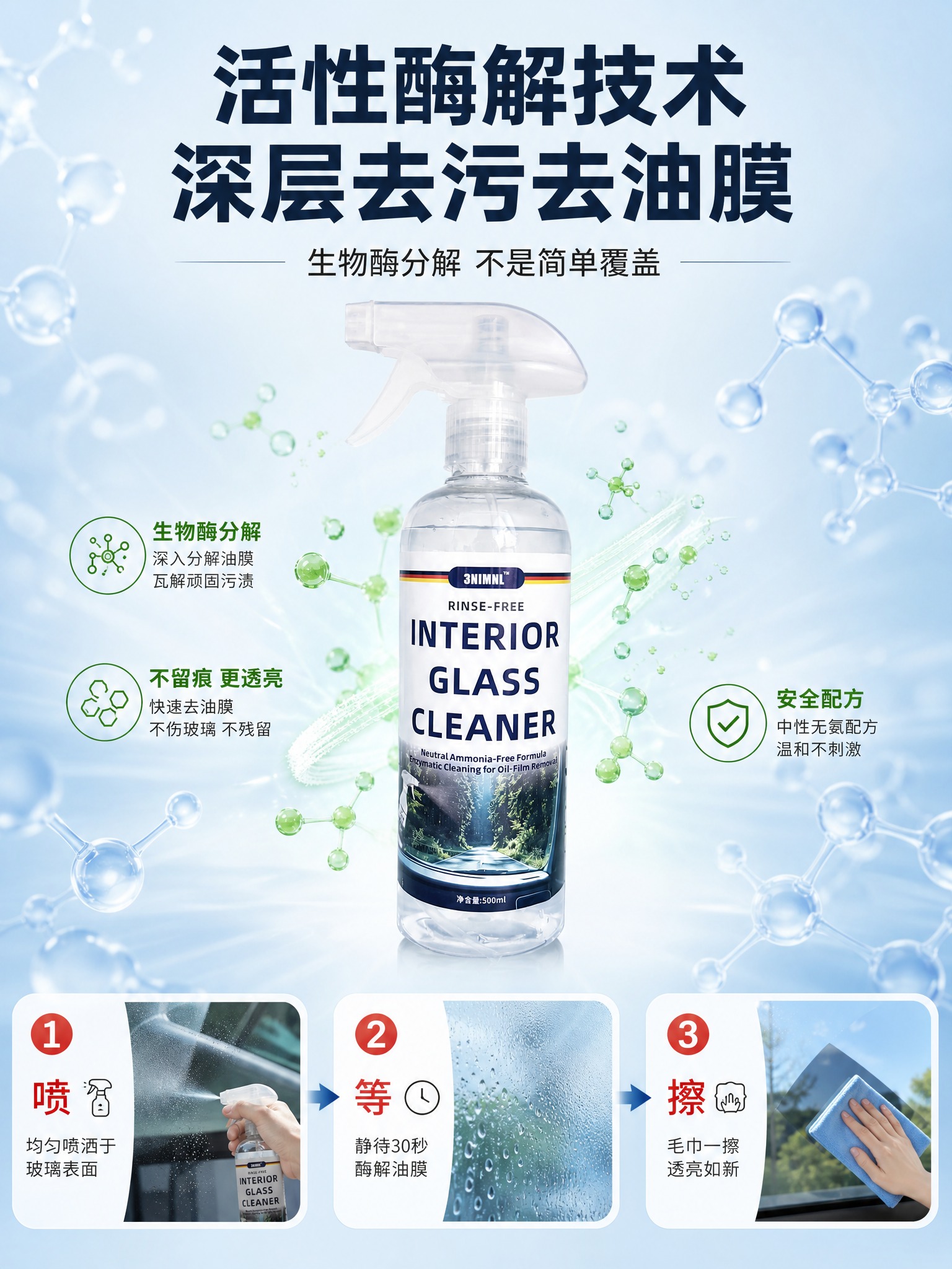 [商品] 使用【图1】3NIMNL汽车玻璃内侧清洁剂；保留透明… - 图片创意预览