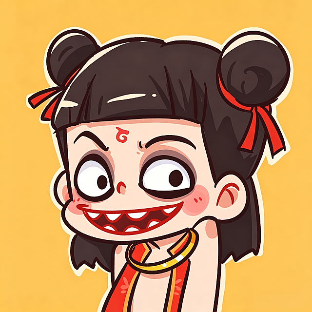 去除图片右下角的“豆包AI生成”水印，保留原图的卡通哪吒形象和所有内容风格不变，背景保持暖黄色，只删除水印不修改其他内容