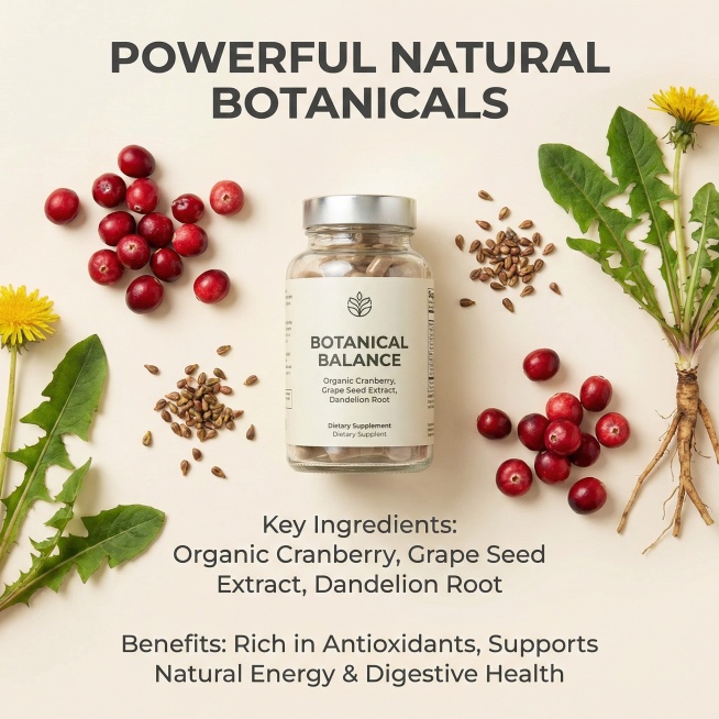 [Image 3: Ingredients & Core Formula]
[Main theme] Powerful Natural Botanical Extracts Formula
[Atmo预览效果
