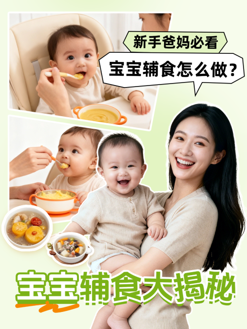 宝宝辅食大揭秘-母婴亲子食谱攻略分享小红书封面预览效果