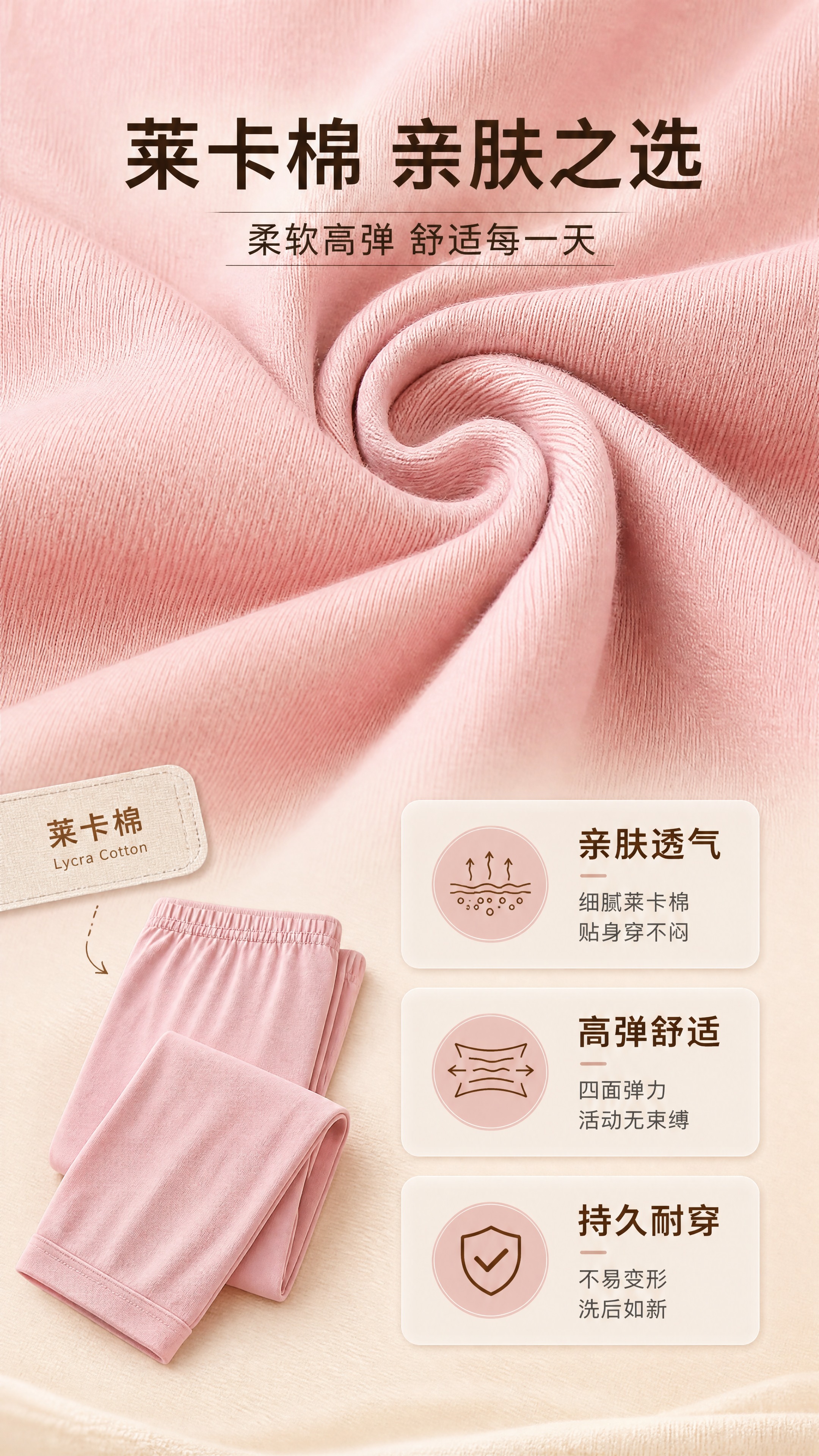 [商品] 使用【图6】莱卡棉面料细节图作材质参考，【图2】秋裤… - 图片创意预览