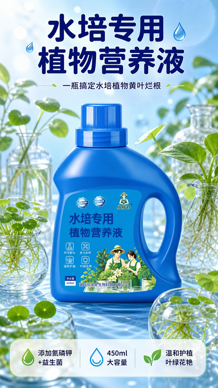 [商品] 使用【图1】欣福君水培专用植物营养液蓝色瓶装；保留瓶… - 图片创意预览