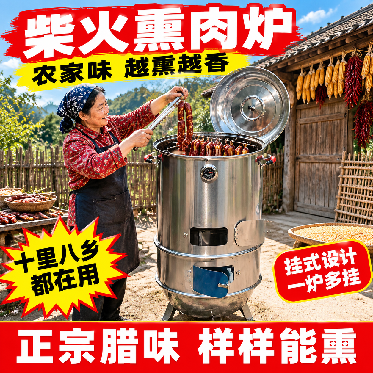 [图7·第三版] 严格照搬89炉子外形进入谷仓晒场场景，文案按… - 图片创意预览