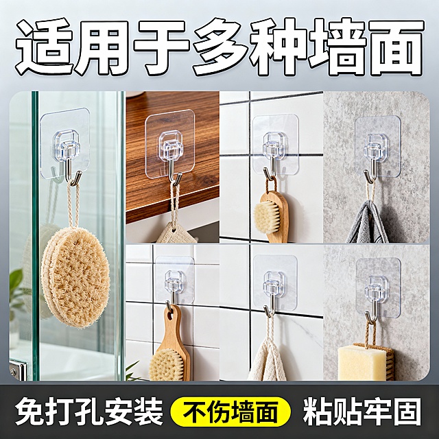 这个一个透明挂钩的爆款主图，卖点都在主图上面，请根据这些主图，帮我生成5张高点击率的电商主图