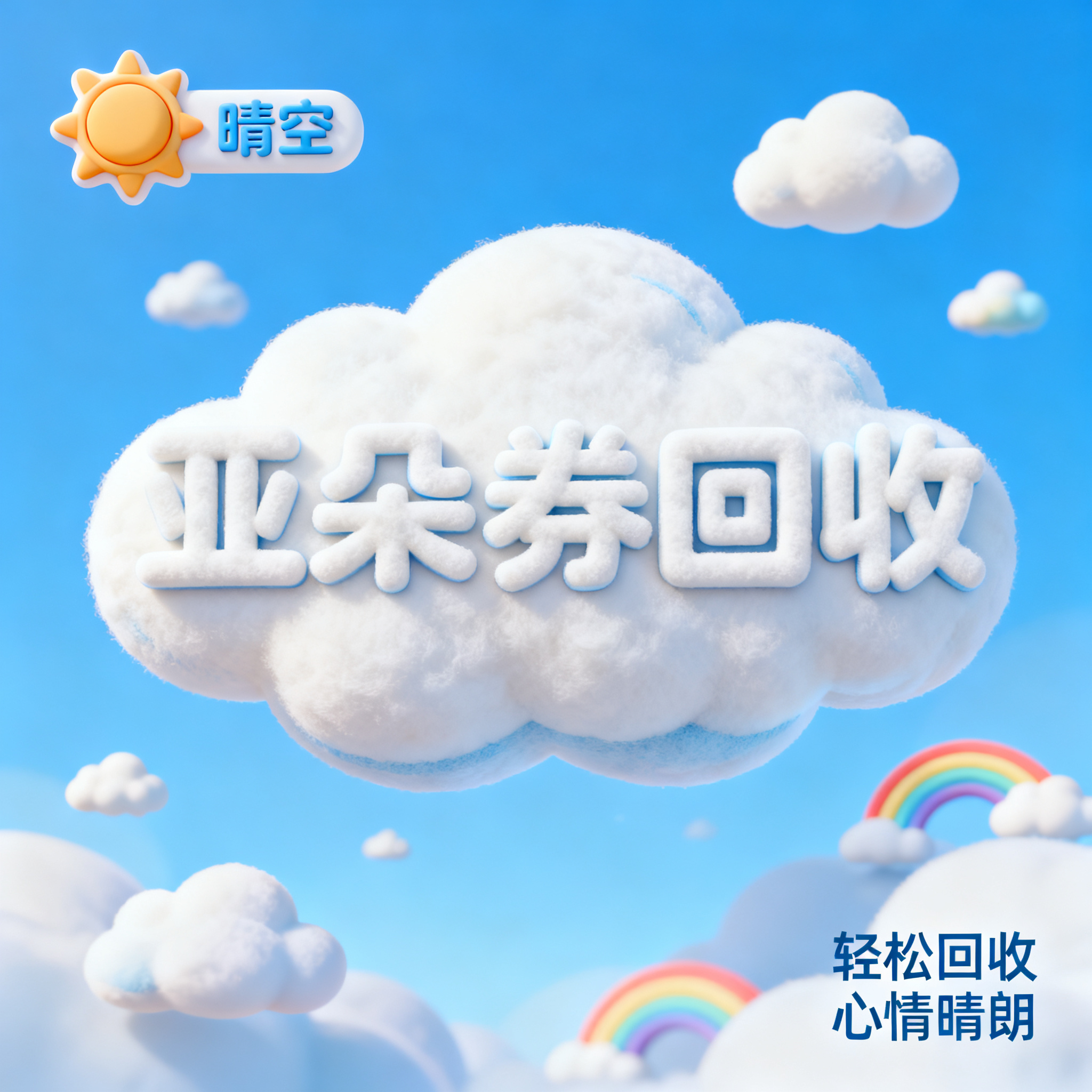 软3D风格，闲鱼大字封面，主题为长期回收亚朵升房券早餐券金银法… - 图片创意预览