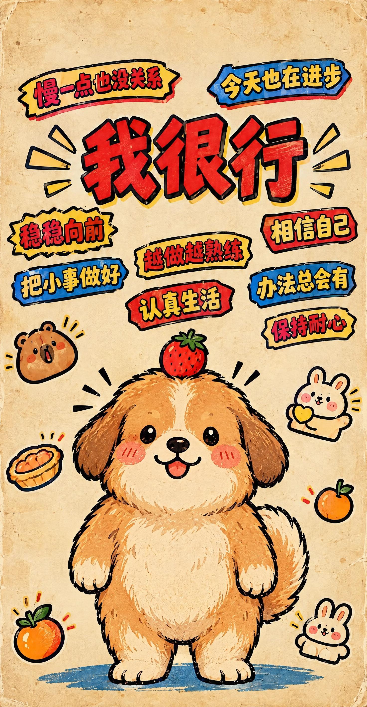 保持这张图的复古美式卡通风格、所有文字内容、字体样式、背景底色… - 图片创意预览