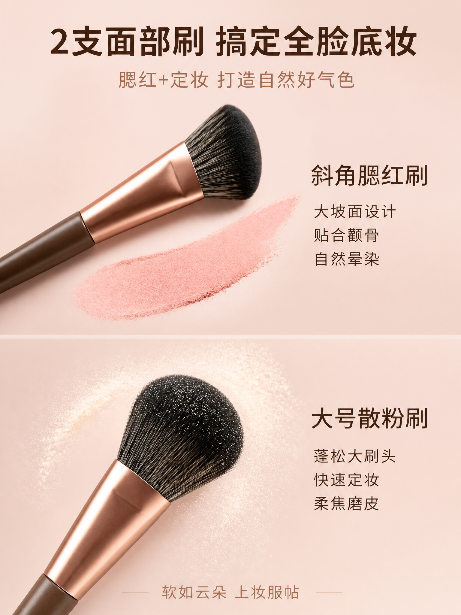[第6张] 详情页-两支面部刷细节专页。本张使用【图1】作为商… - 图片创意预览